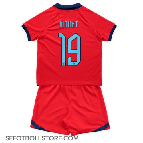 England Mason Mount #19 Replika babykläder Bortaställ Barn VM 2022 Kortärmad (+ korta byxor)